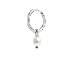 Fashion Orecchino a cerchio con perla pendente Orecchini