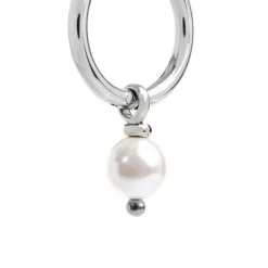 Fashion Orecchino a cerchio con perla pendente Orecchini