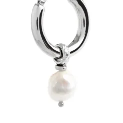 New Orecchino a cerchio con perla pendente Orecchini