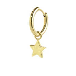Fashion Orecchino a cerchio con stella pendente Orecchini