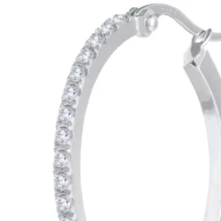 Hot Orecchino a cerchio 28,50mm con zirconi Orecchini