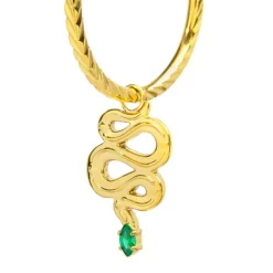 New Orecchino a cerchio serpente con zircone Orecchini