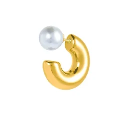 Sale Orecchino a lobo a cerchietto 2,2cm con chiusura perla Orecchini