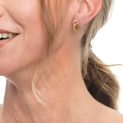 Discount Orecchino a lobo a cerchietto 1,9cm con chiusura perla Orecchini