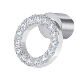 Fashion Orecchino a lobo cerchio 0,8cm con zirconi bianchi Orecchini