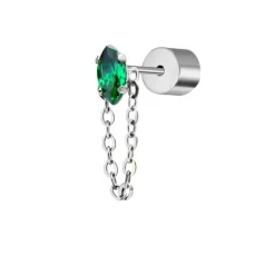 Discount Orecchino a lobo con zircone e catena cross Orecchini