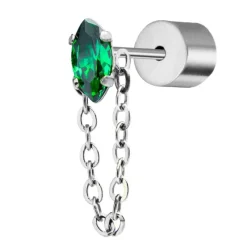 Discount Orecchino a lobo con zircone e catena cross Orecchini