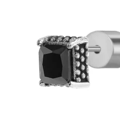 Outlet Orecchino a lobo con zircone nero quadrato 0,34mm Orecchini