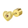 Hot Orecchino a lobo cuore con zircone Orecchini