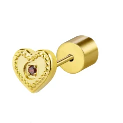 Hot Orecchino a lobo cuore con zircone Orecchini