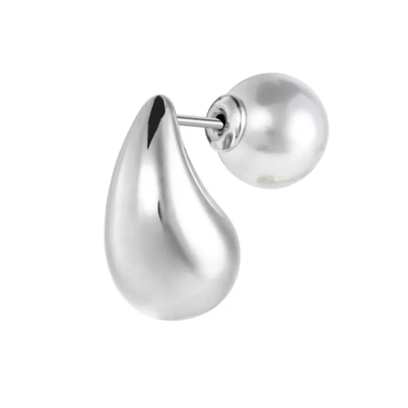 Online Orecchino a lobo goccia 1,8 cm con chiusura perla Orecchini