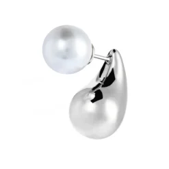 Online Orecchino a lobo goccia 1,8 cm con chiusura perla Orecchini