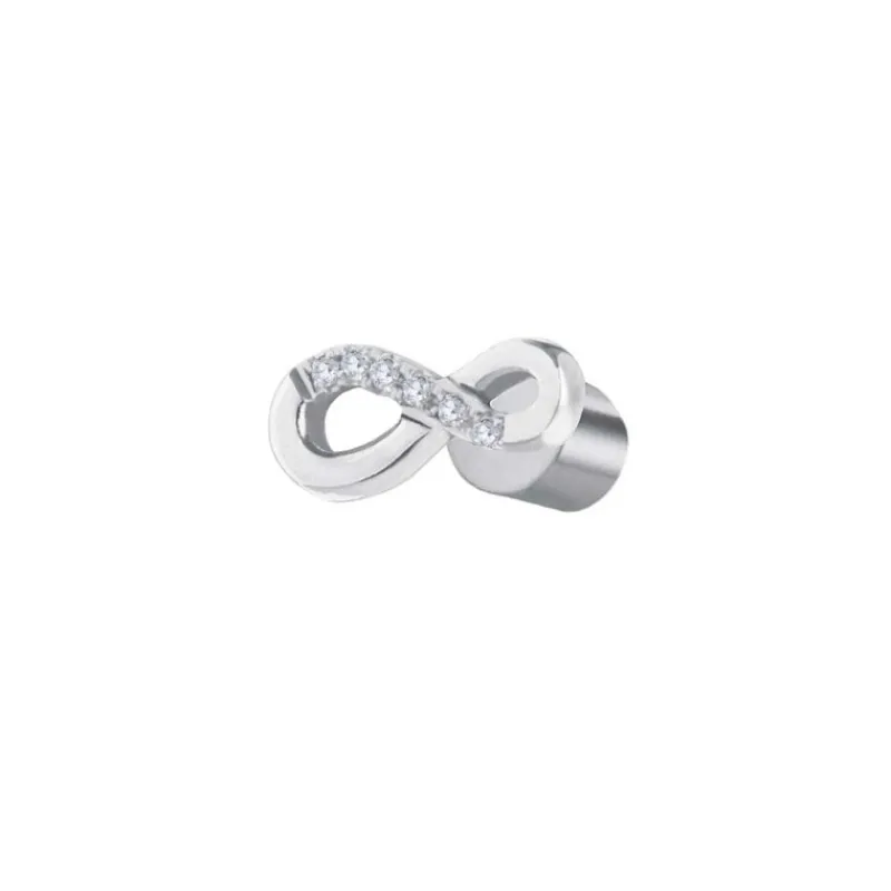 Discount Orecchino a lobo infinito con zirconi bianchi Orecchini