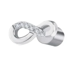 Discount Orecchino a lobo infinito con zirconi bianchi Orecchini