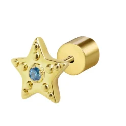 Outlet Orecchino a lobo stella con zircone Orecchini