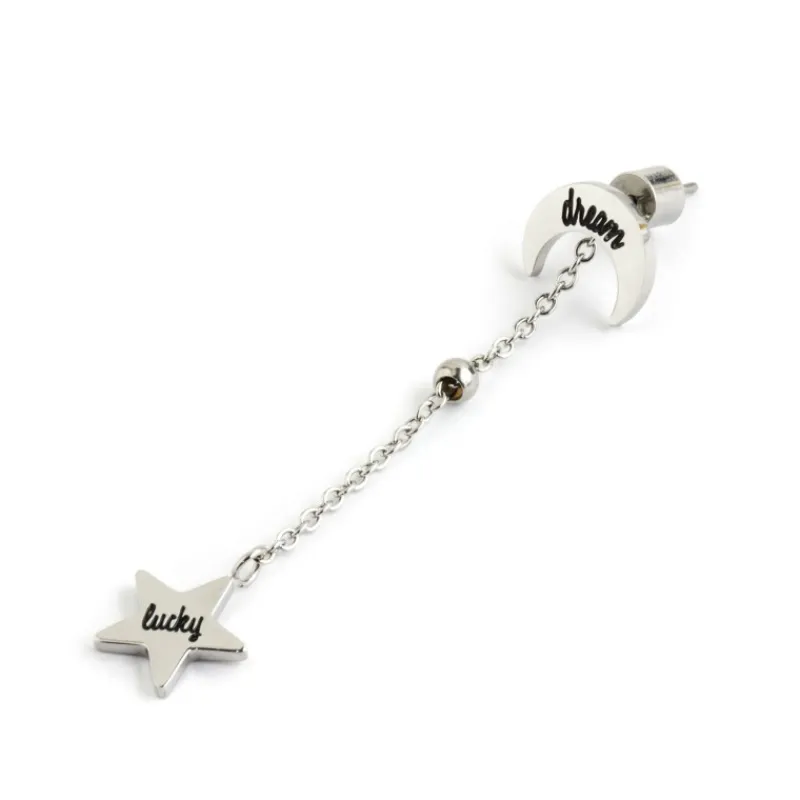 Outlet Orecchino luna con pendente stella Orecchini