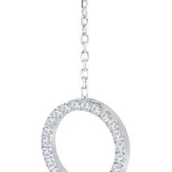 Outlet Orecchino pendente cerchi con zirconi bianchi Orecchini