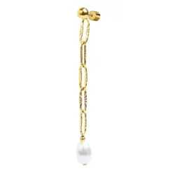 Best Orecchino pendente con catena e perla irregolare Orecchini
