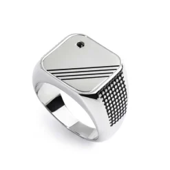 New Piastrina quadrata cristallo e linee changy Changy