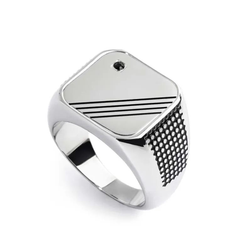 New Piastrina quadrata cristallo e linee changy Changy