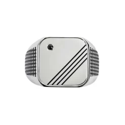 New Piastrina quadrata cristallo e linee changy Changy