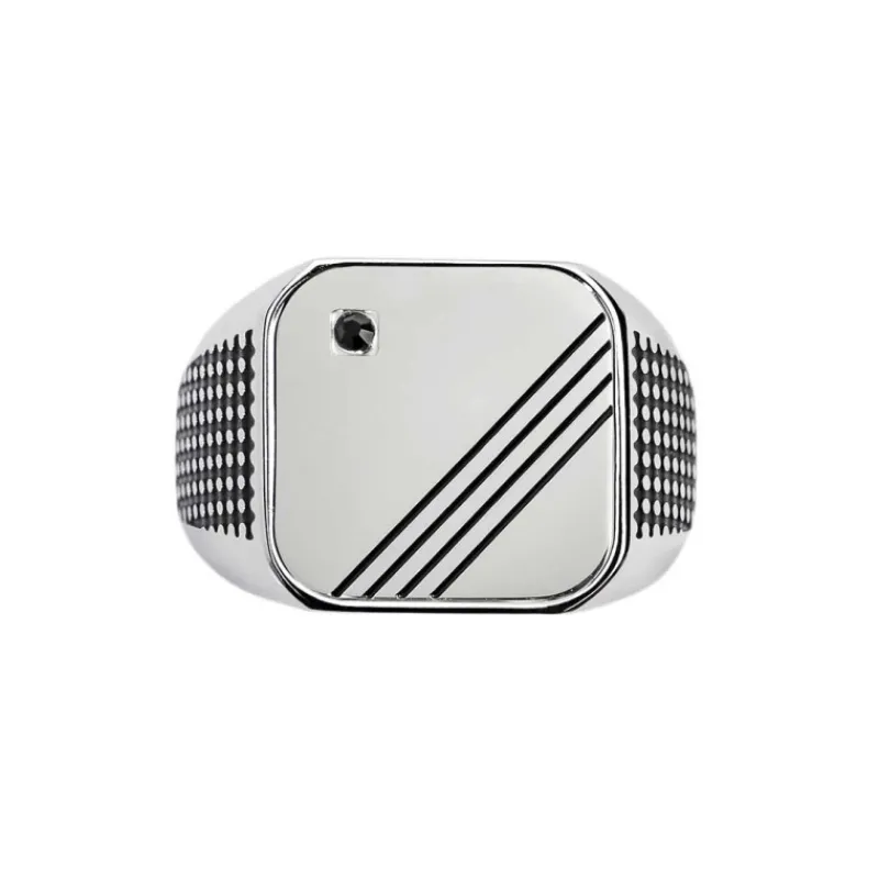 New Piastrina quadrata cristallo e linee changy Changy